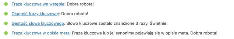 Widok wyników yoastseo.