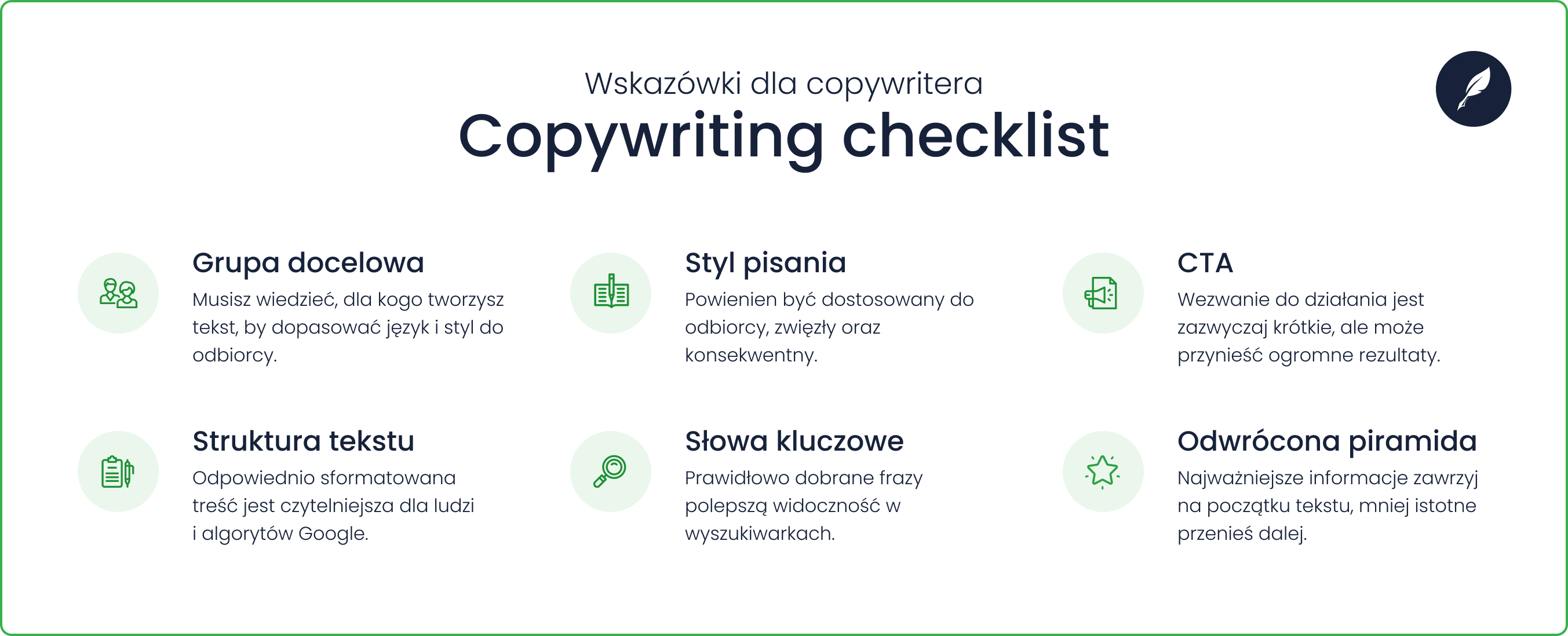 Copywriter checklist - infografika