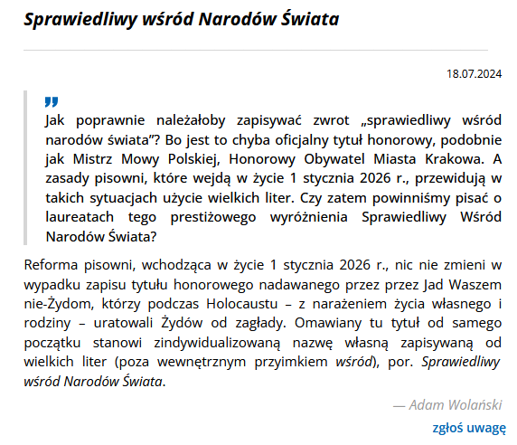 Porada językowa na stronie PWN nr 2